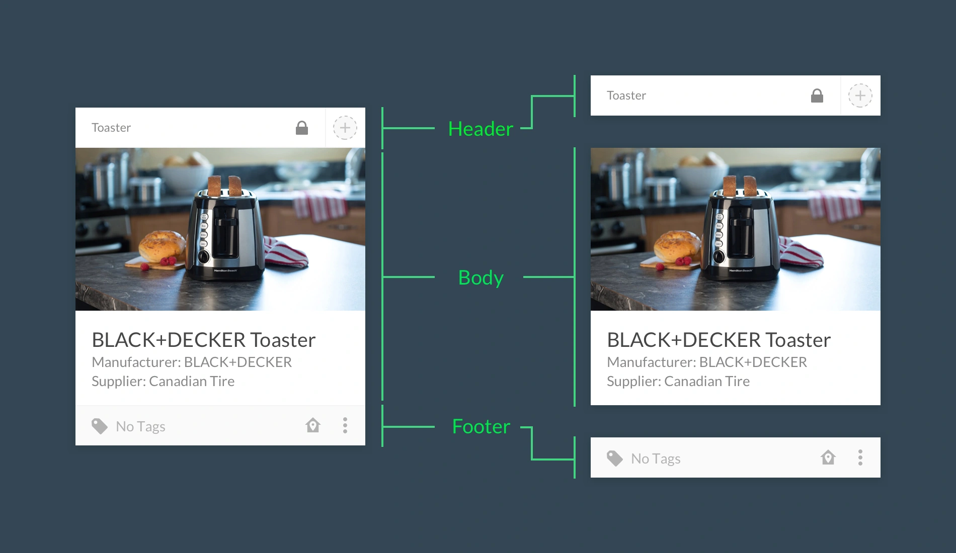Quartermaster card view designs