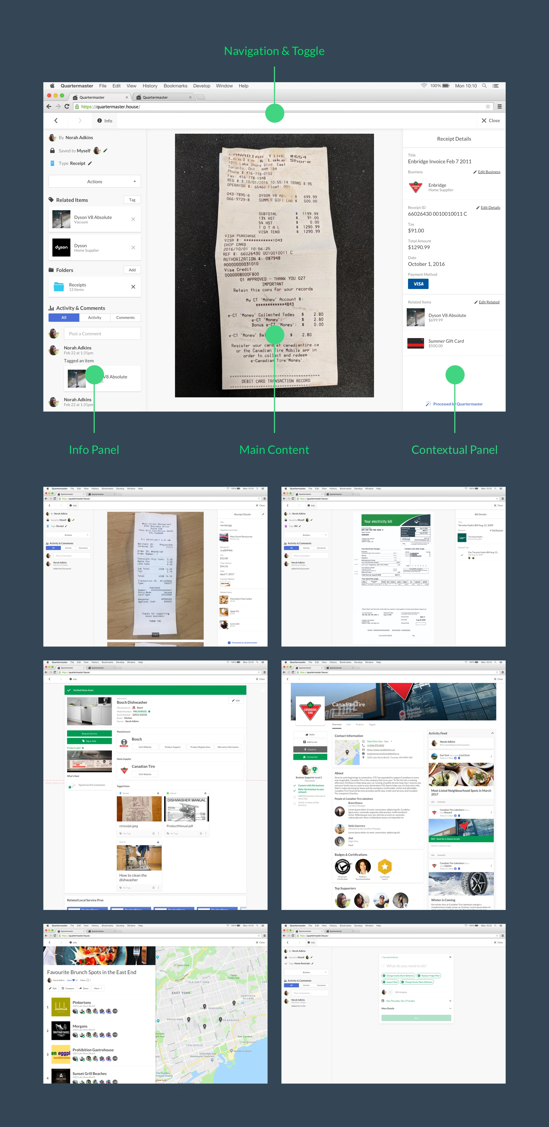 Quartermaster click-in framework designs